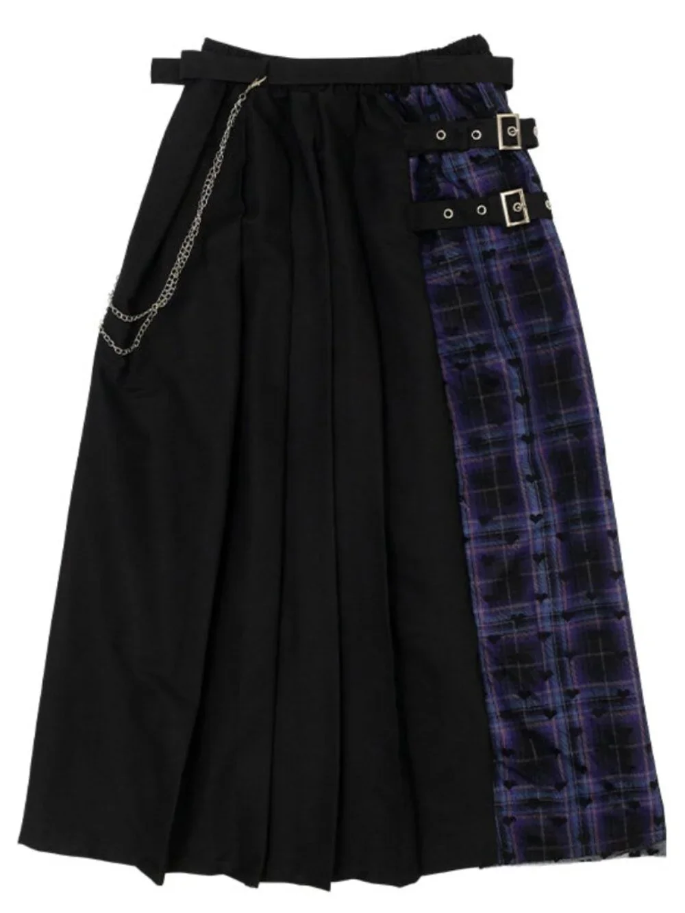 NEW ACDC RAG Love Punk Purple Pleated Long Skirt